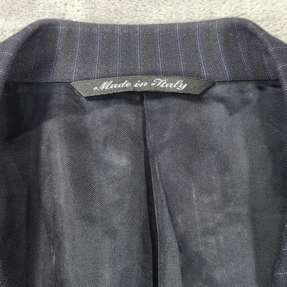 Canali Blazer‎ Mens 44 Made in Italy Blue Pinstripe Wool 2-Button Suit Jacket